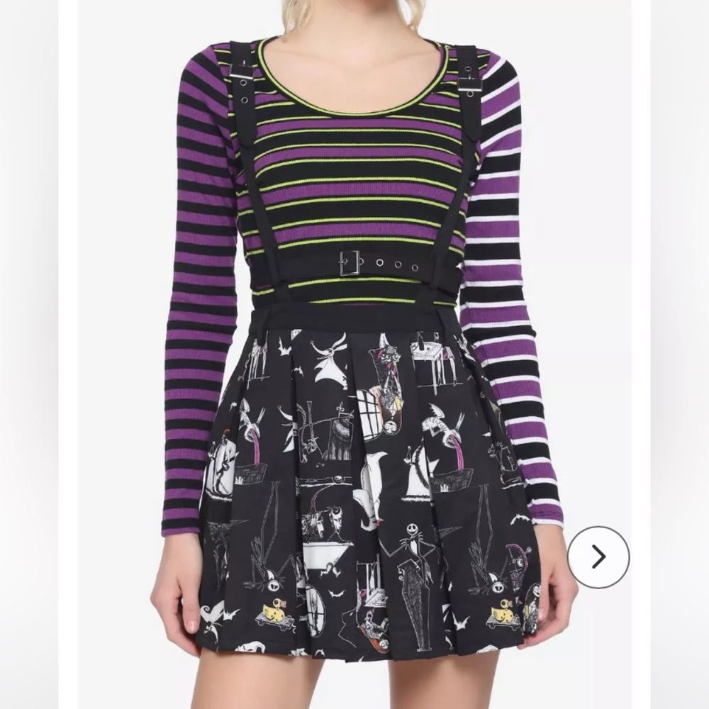 Disney Nightmare Before Christmas Harness Suspender Skirt with Pockets, Size XS